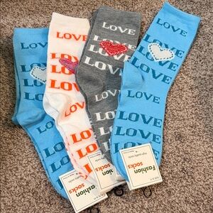 Men's Love Design Socks - Blue, Gray, White, Orange